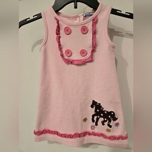 Heartstrings Pink Dress with Horse Appliqué